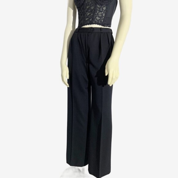 Vintage Black Wool Pleated Trousers / Made Canada / Size 13 inch waist / Small - Picture 9 of 9